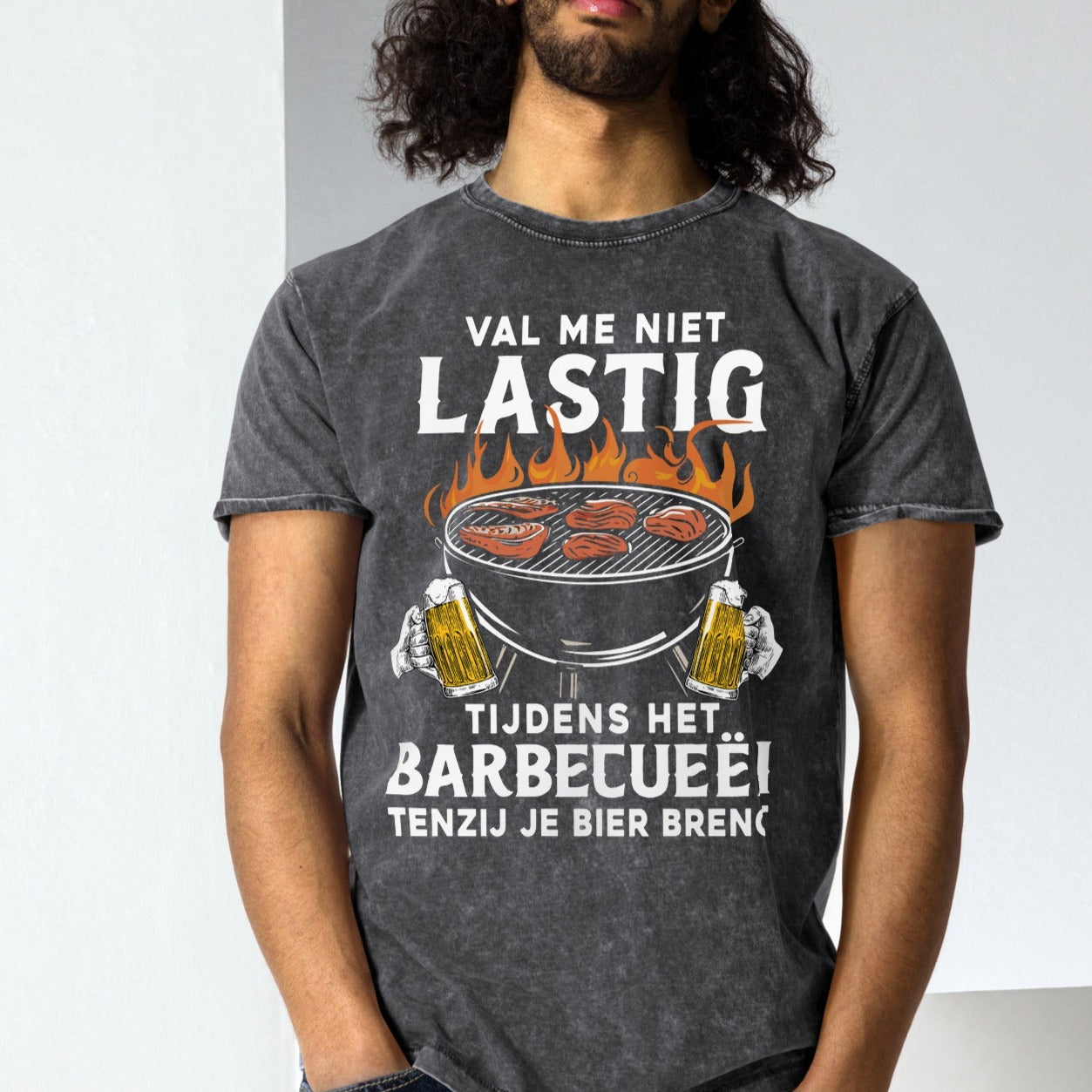 Spijkerstof T-shirt (Val me niet lastig tijden het BBQ)