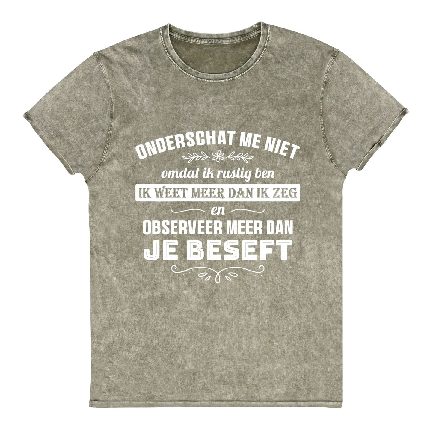Denim Unisex T-shirt (Onderschat me niet)