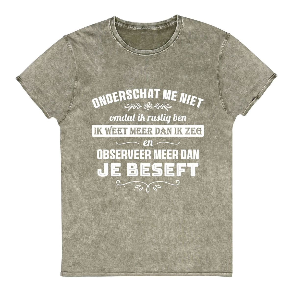 Denim Unisex T-shirt (Onderschat me niet)