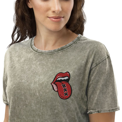 Geborduurd Denim T-shirt