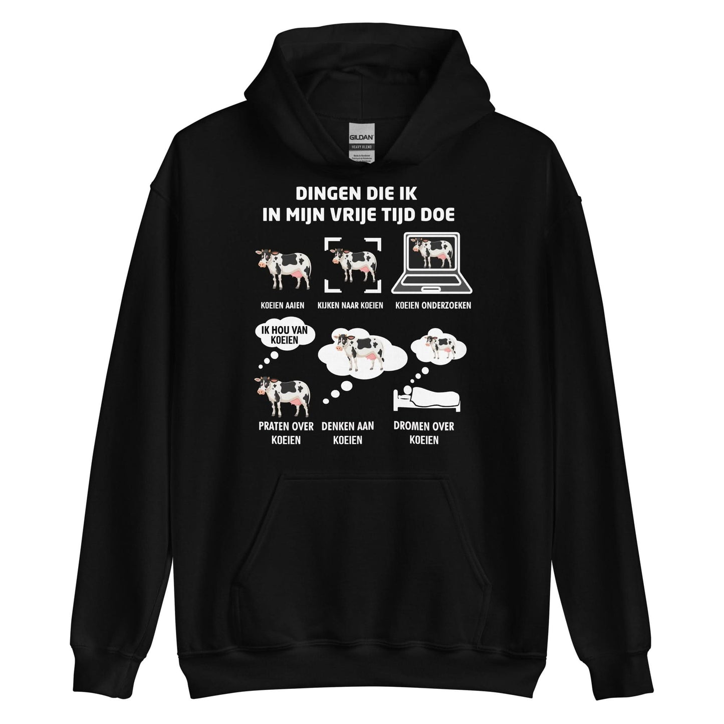Unisex Hoodie ( vrijde tijd koeien)