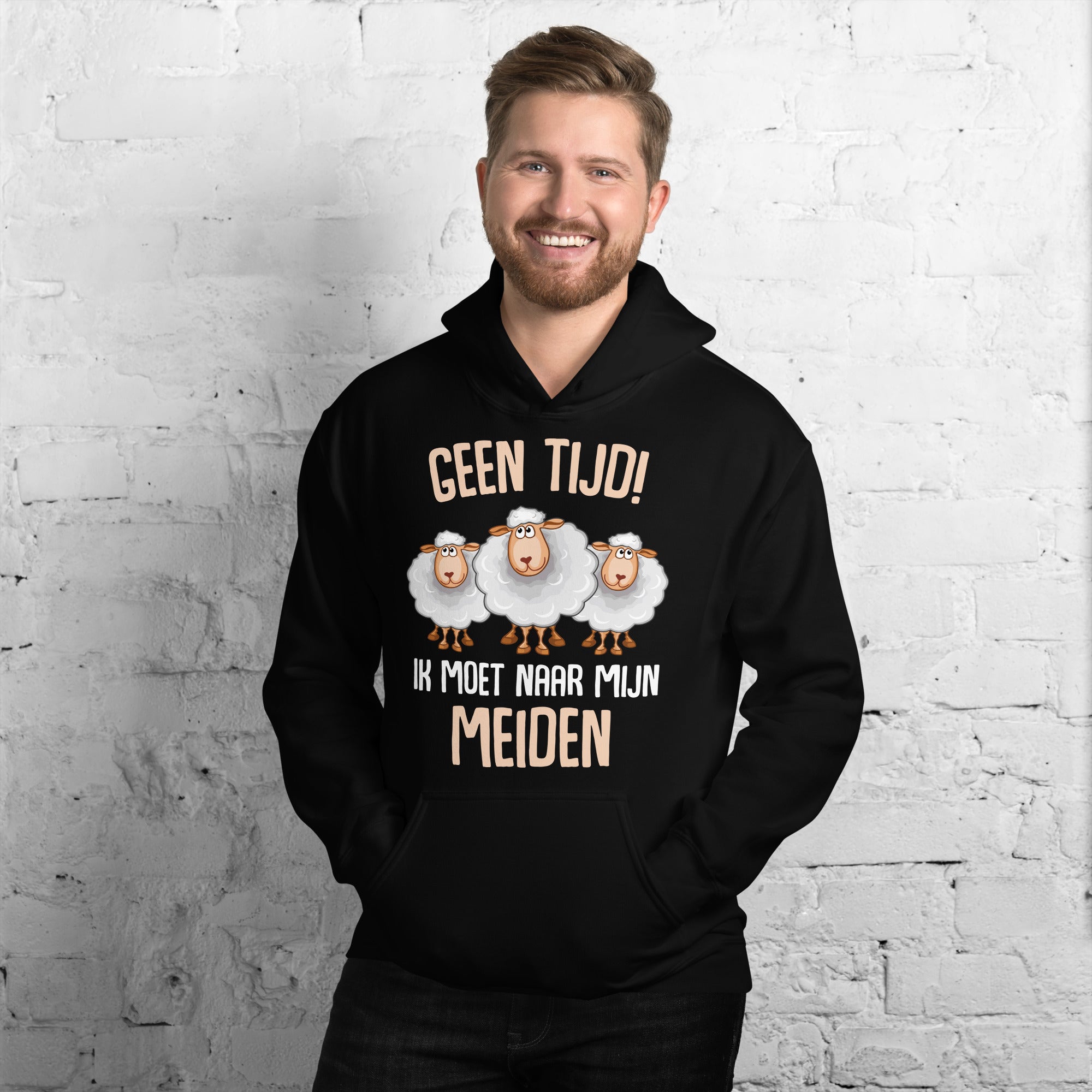 unisex hoodie (geen tijd moet naar mijn meiden -schapen)