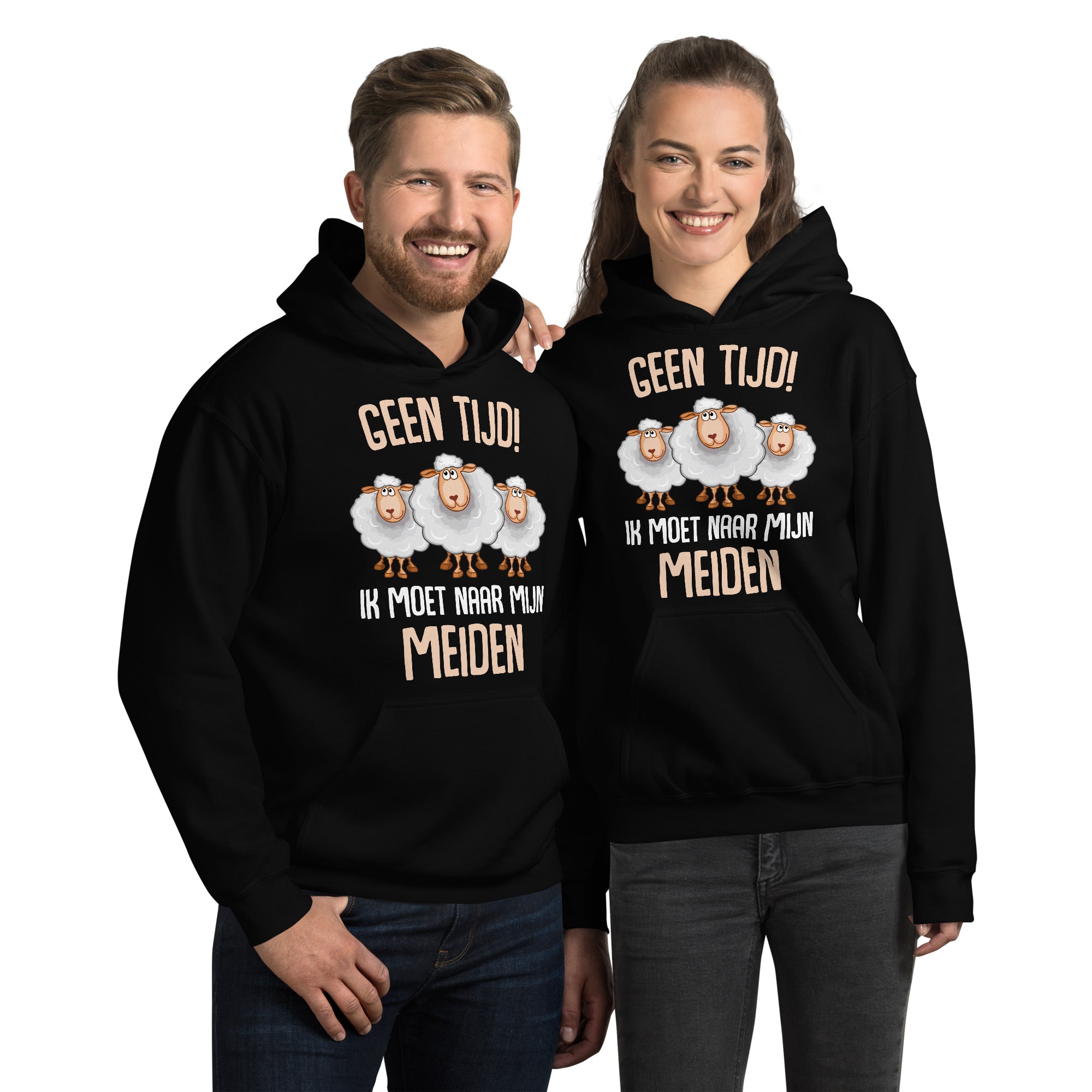 unisex hoodie (geen tijd moet naar mijn meiden -schapen)