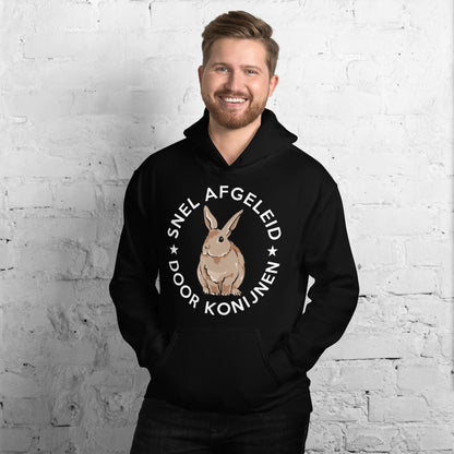 Unisex hoodie ( snel afgeleid door konijnen)