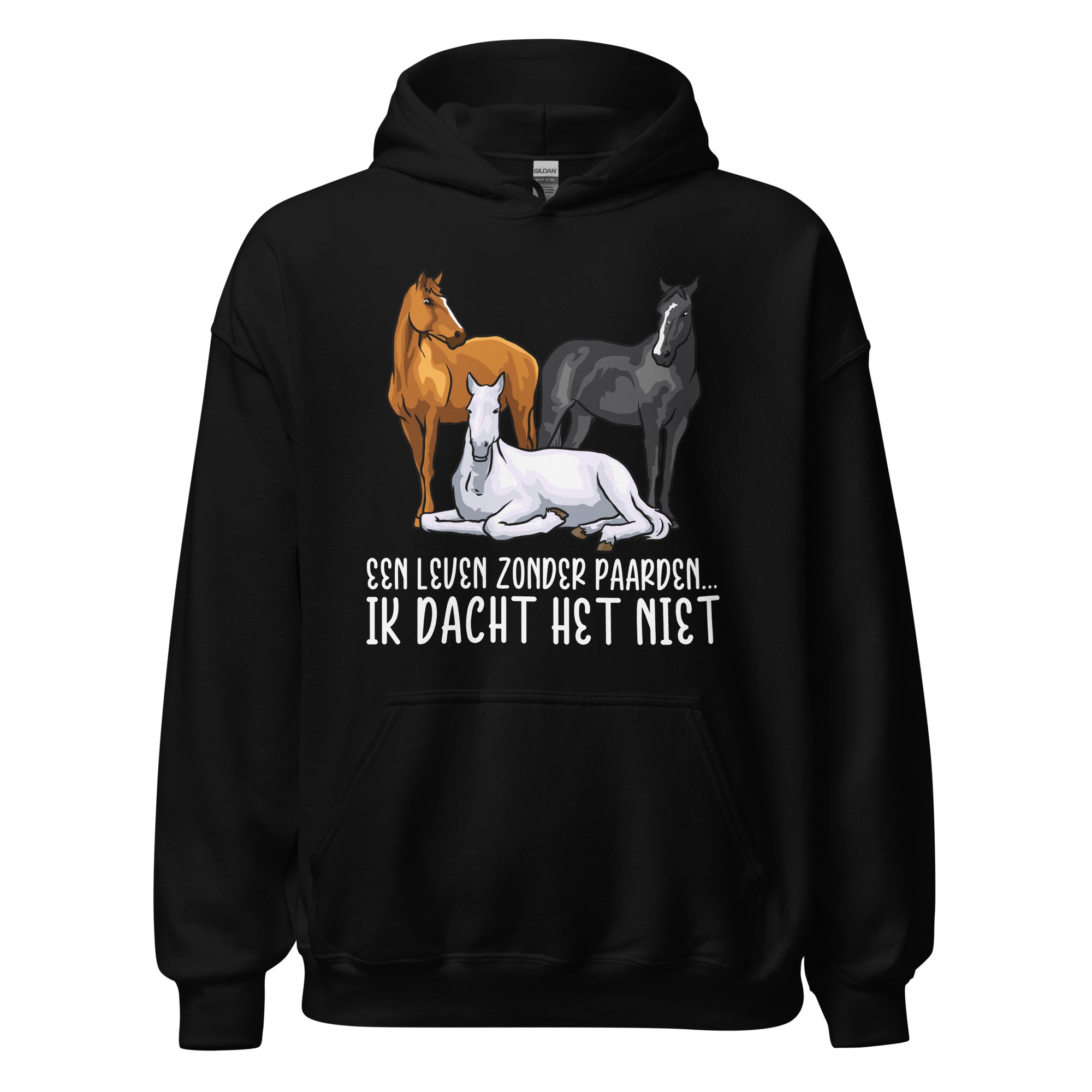 Unisex hoodie (een leven zonder paarden)