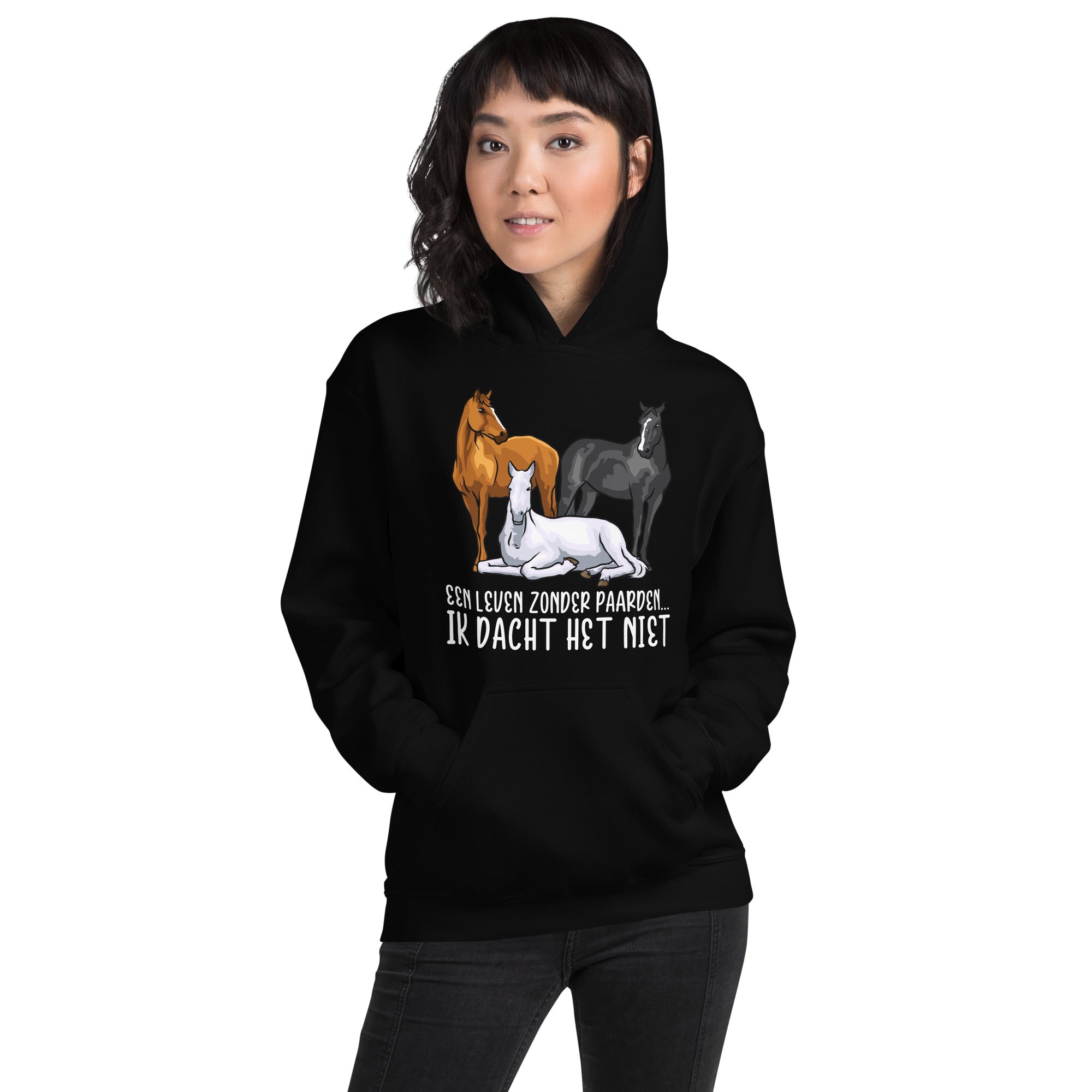 Unisex hoodie (een leven zonder paarden)