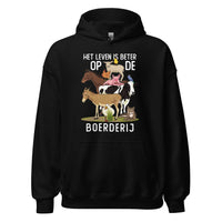 Unisex Hoodie (leven is beter op de boerderij)