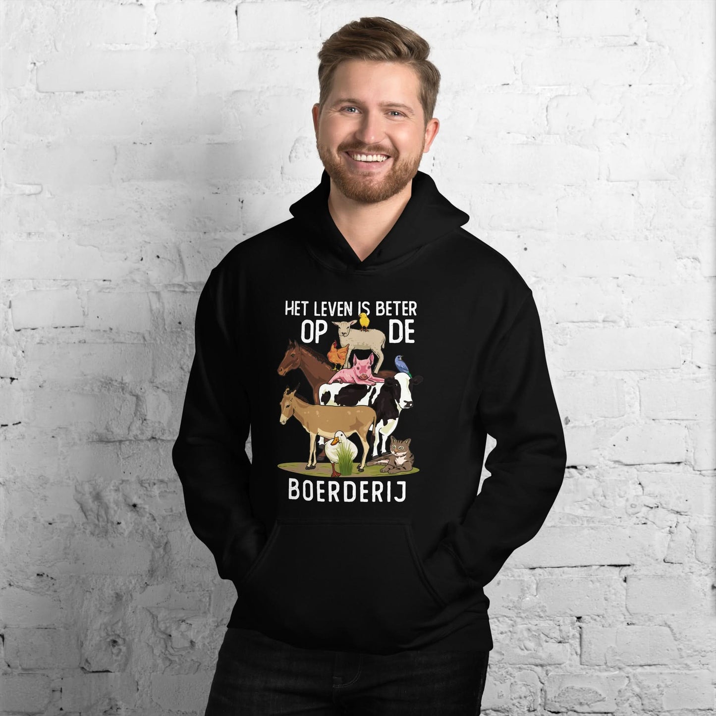 Unisex Hoodie (leven is beter op de boerderij)