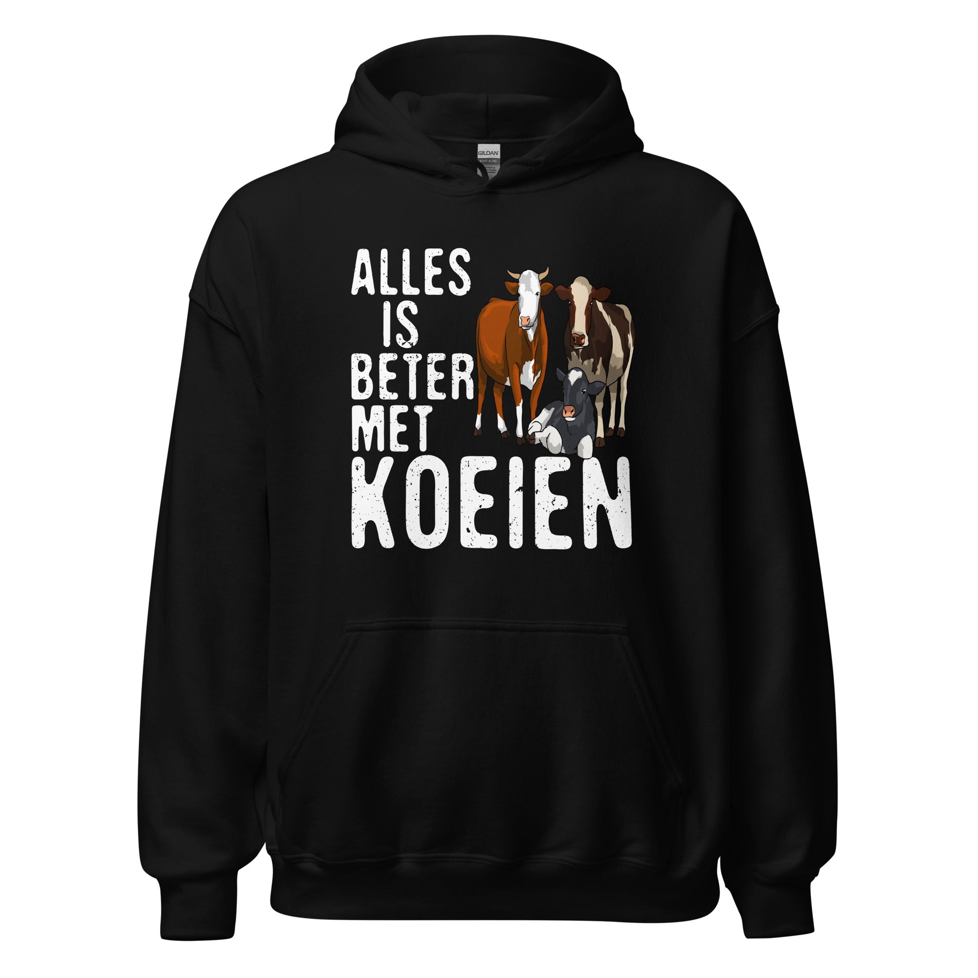 Unisex hoodie (Alles is beter met koeien)