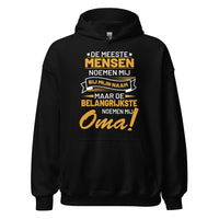 unisex hoodie ( belangrijkste noemen mij oma)