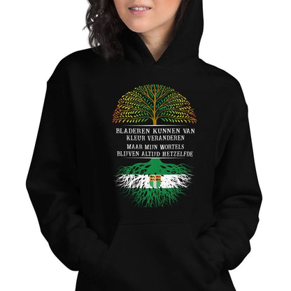 Unisex hoodie (Bladeren kunnen van kleur veranderen maar mijn wortels niet)