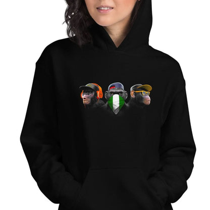 Unisex hoodie (Horen, zien en zwijgen)