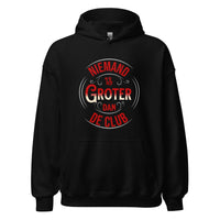Unisex hoodie (Niemand is groter dan de Club) 010