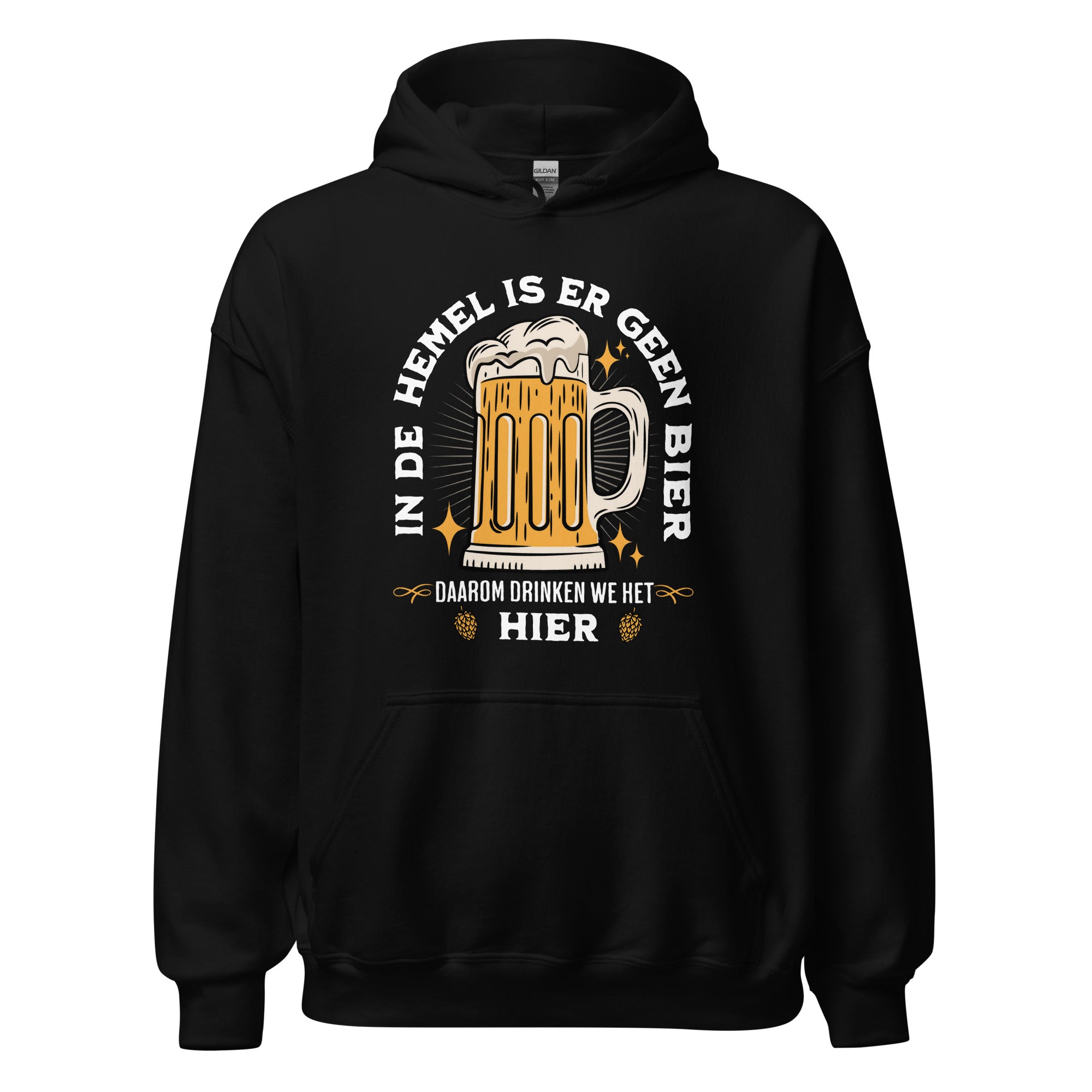 Unisex hoodie (In de hemel is er geen bier)