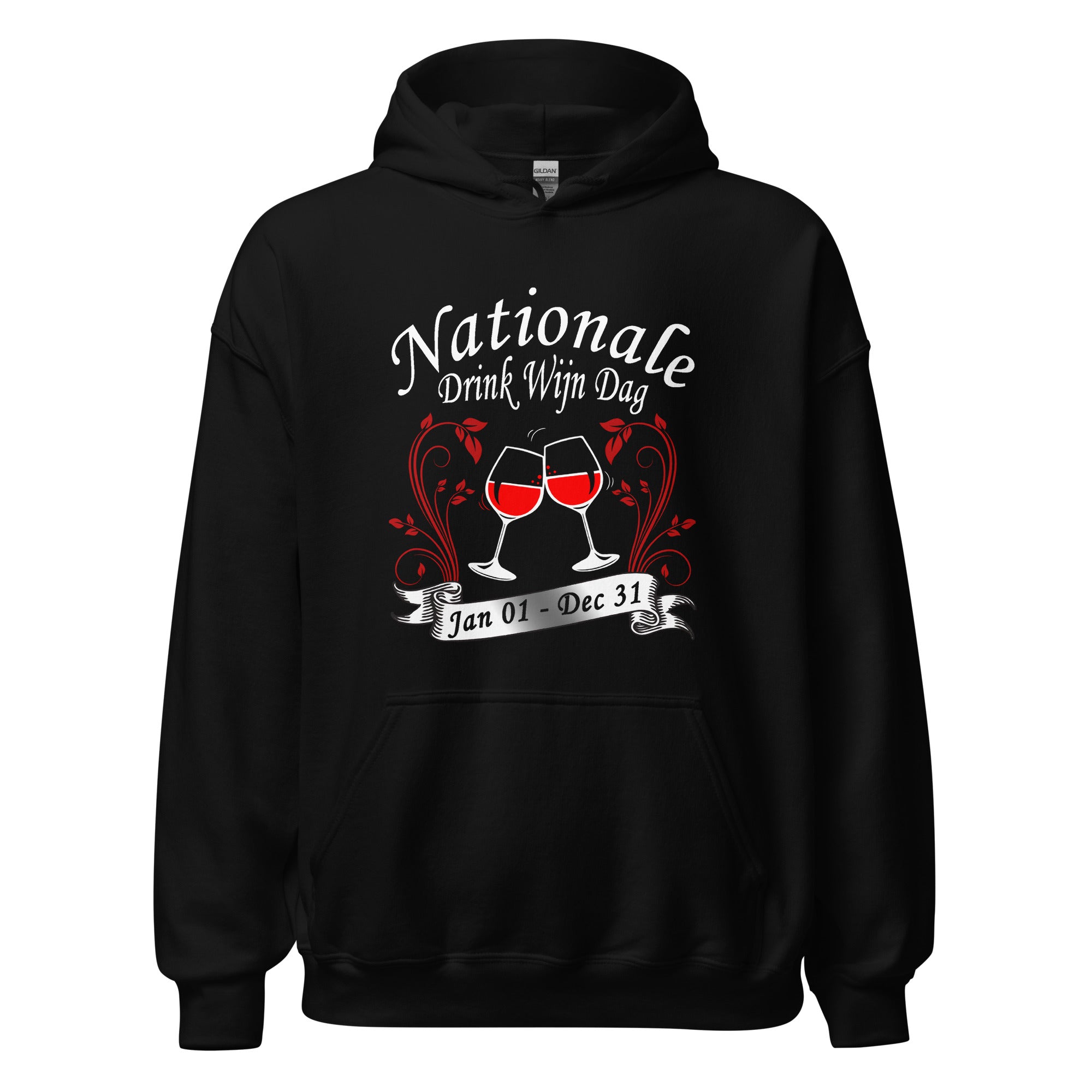 Unisex hoodie (Nationale Drink Wijn Dag Jan 01- Dec 31)