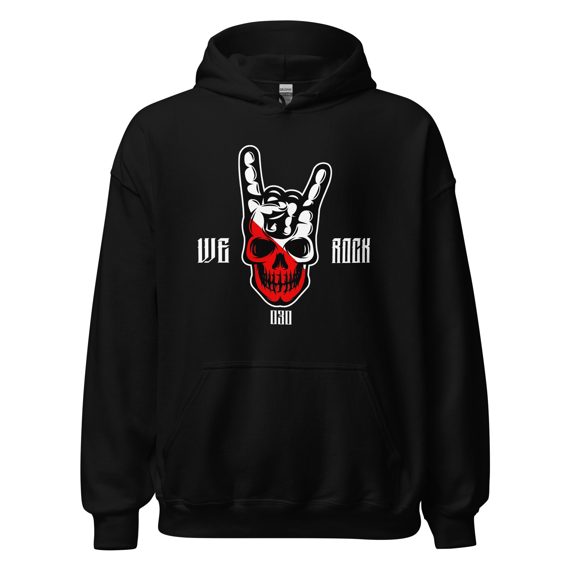 Unisex hoodie (Utreg skull- We Rock)