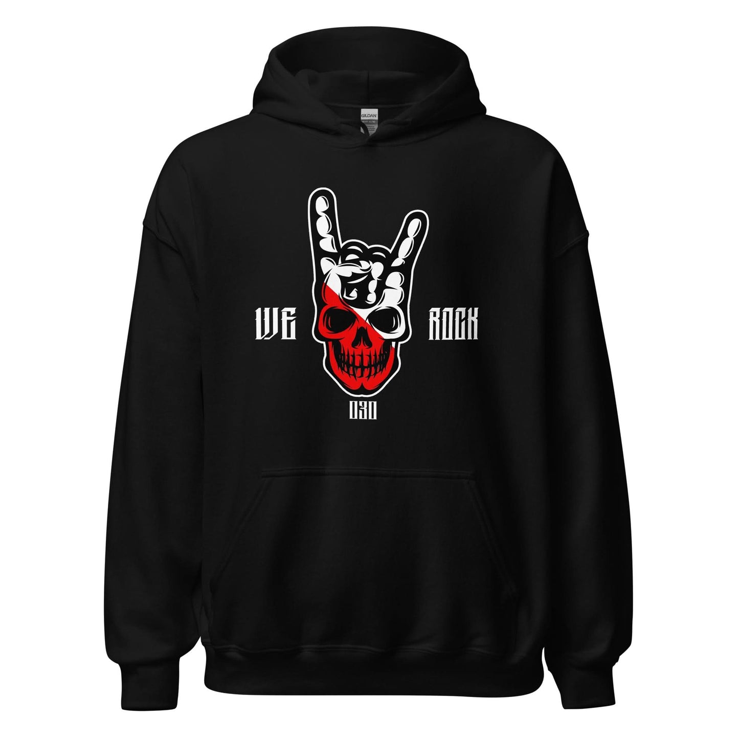 Unisex hoodie (Utreg skull- We Rock)