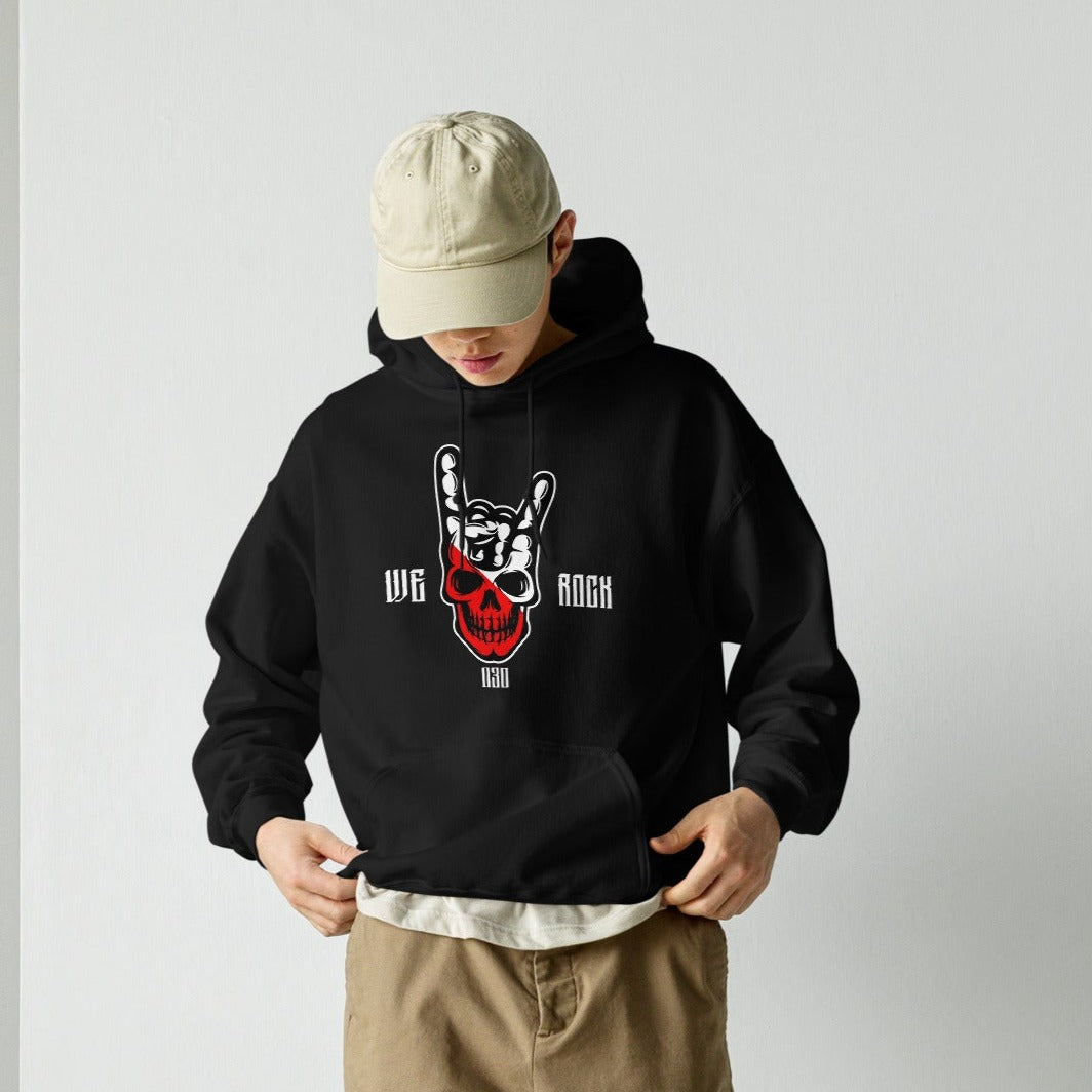 Unisex hoodie (Utreg skull- We Rock)