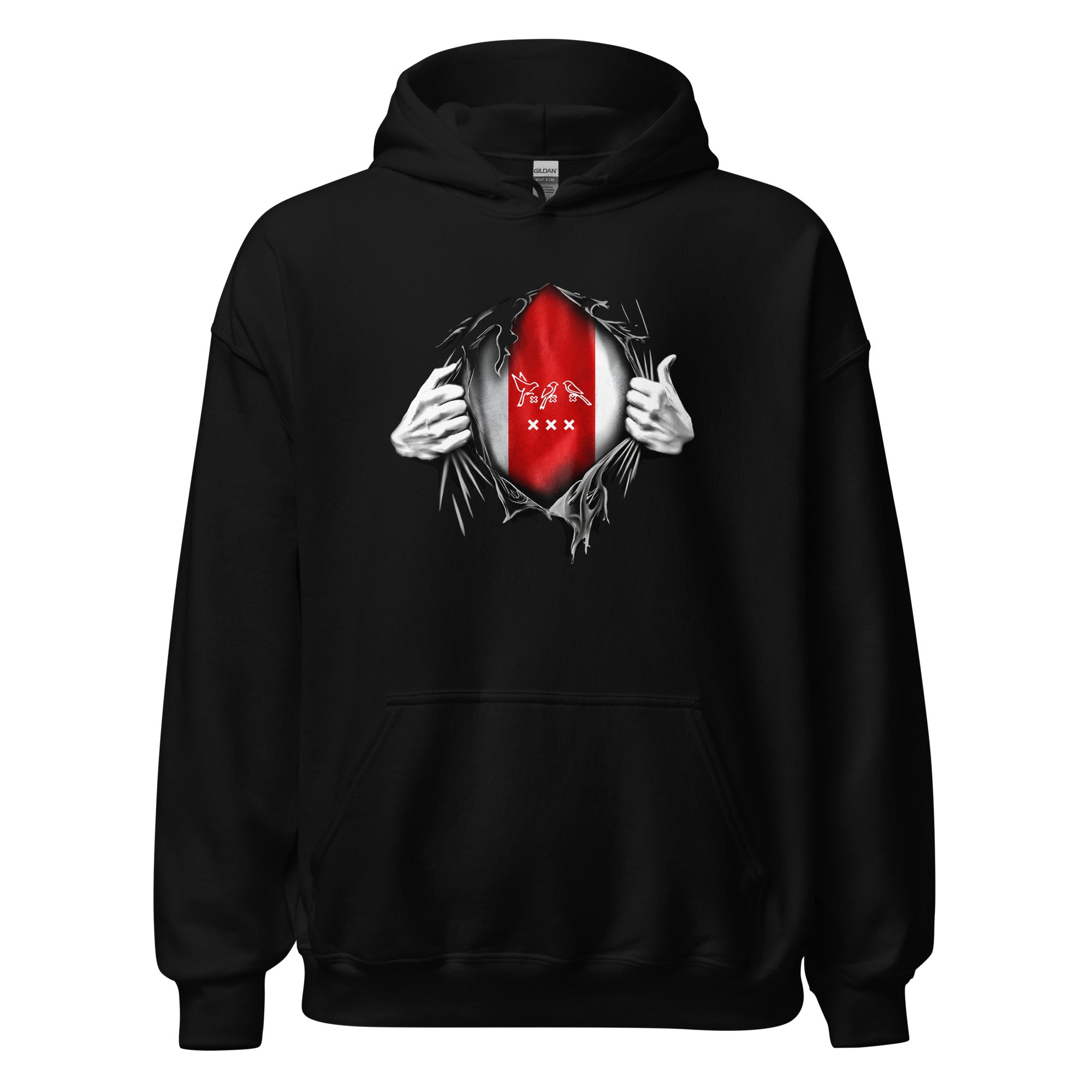 Unisex hoodie (Ajacied-vlag diep in het hart) Amsterdam