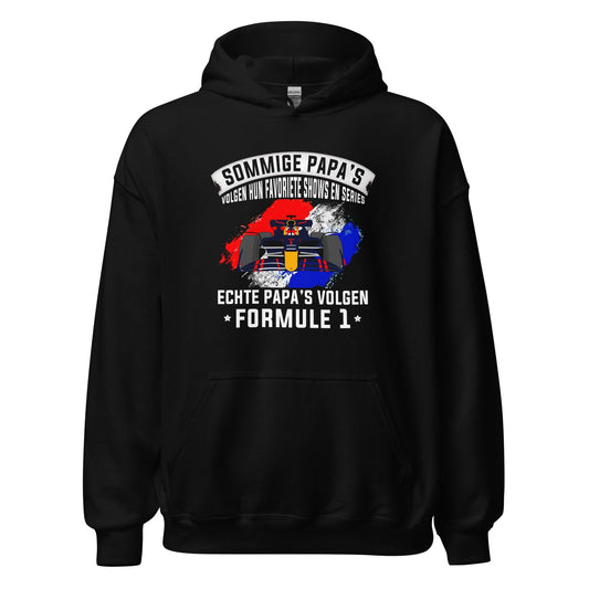Unisex hoodie (Echte Papa's volgen formula 1)