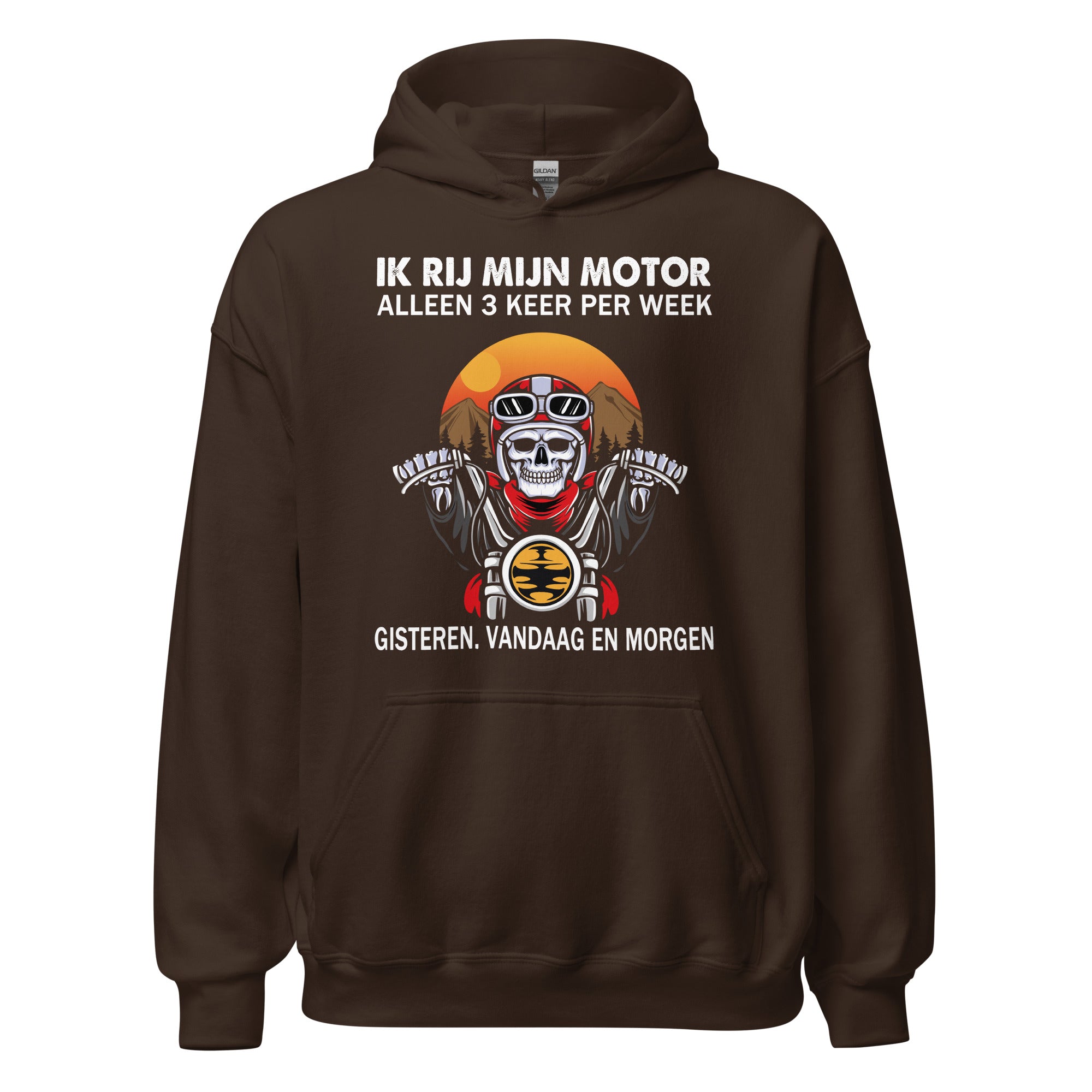 Unisex hoodie (Ik rij motor alleen 3 keer per week...)