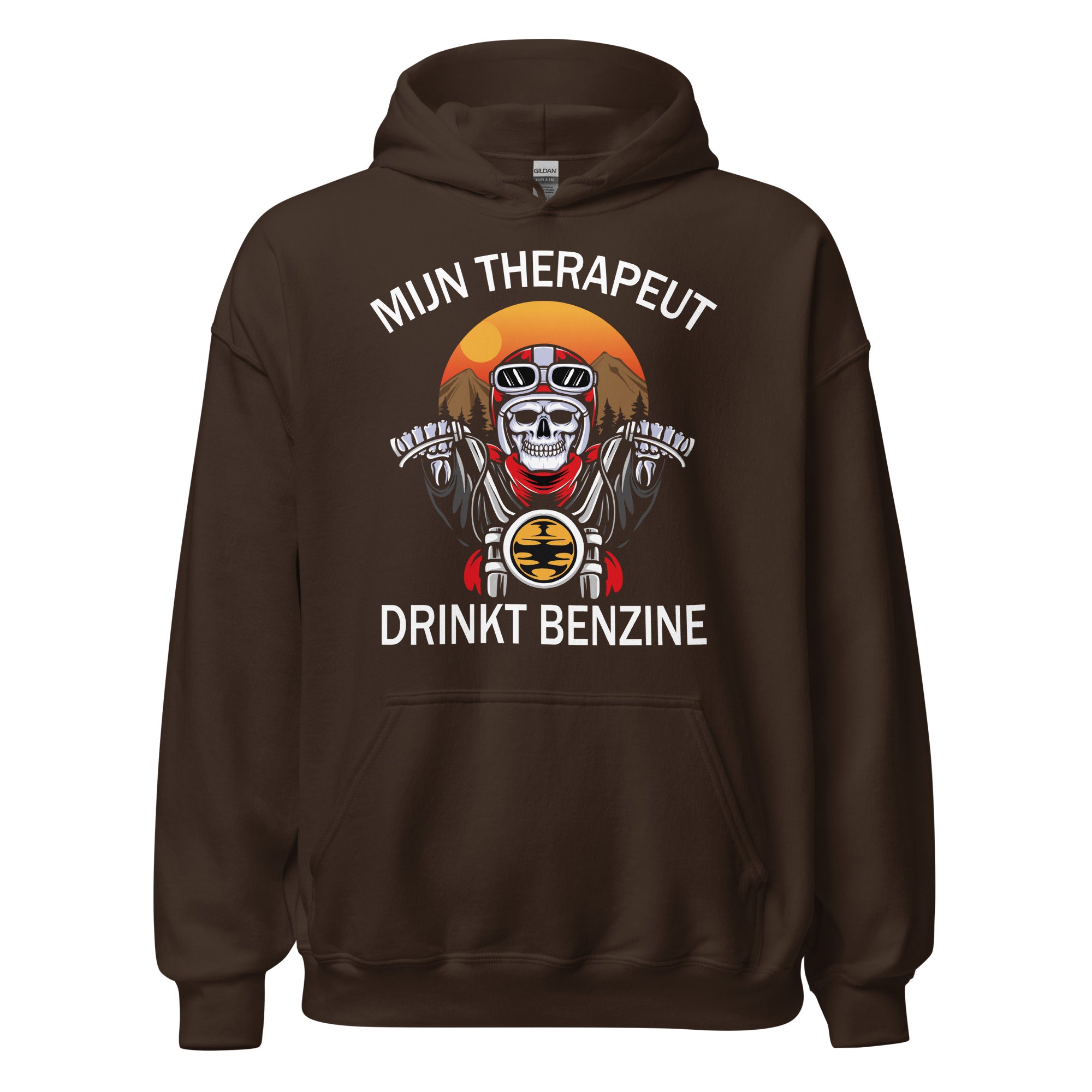 Unisex hoodie (Mijn therapeut drinkt benzine) Motorrijders<3