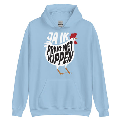 Unisex hoodie - (ja ik praat met kippen)