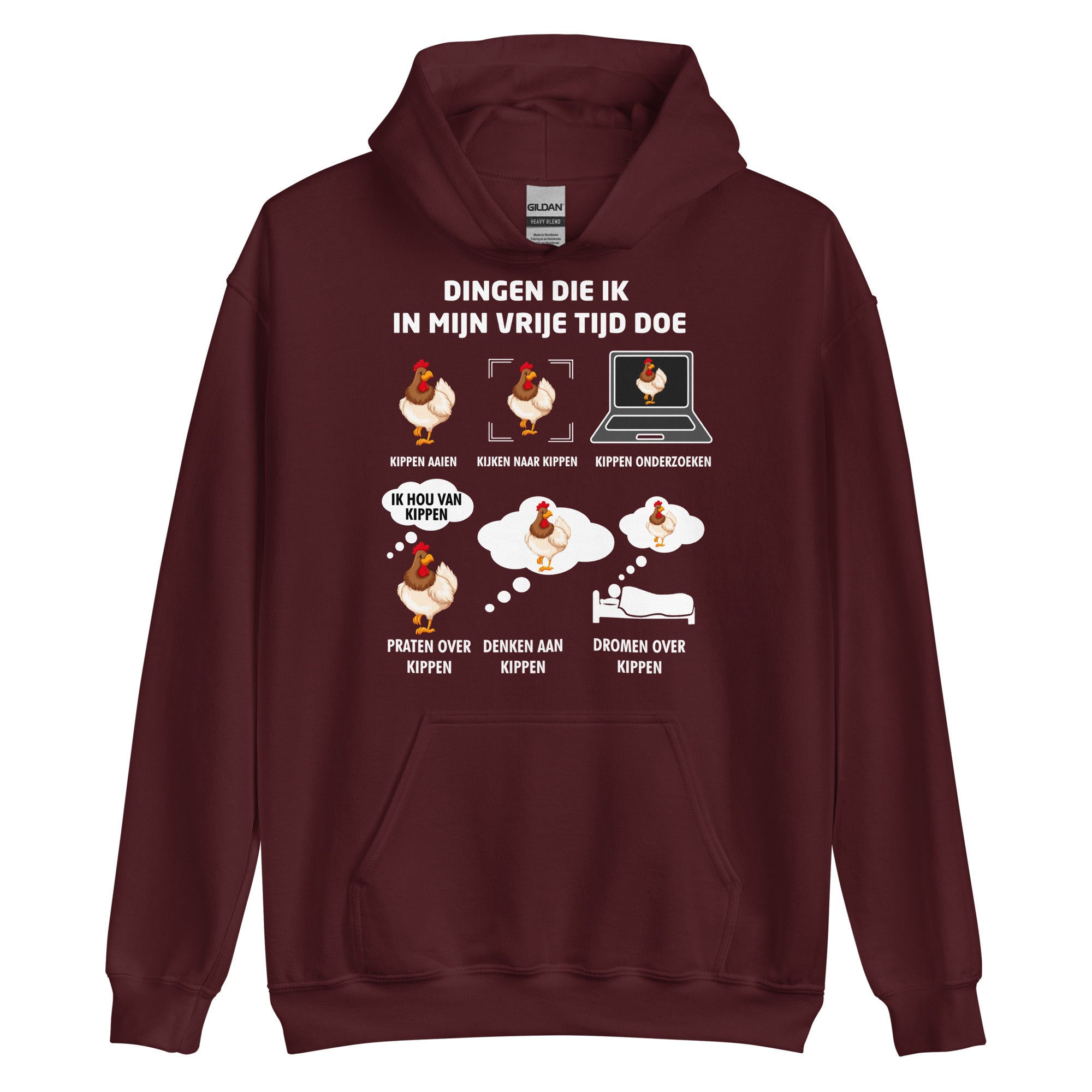 Unisex Hoodie ( vrije tijd kippen)