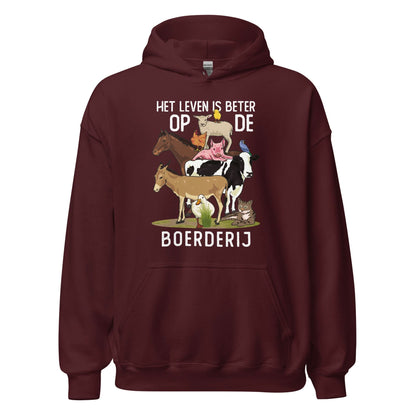 Unisex Hoodie (leven is beter op de boerderij)