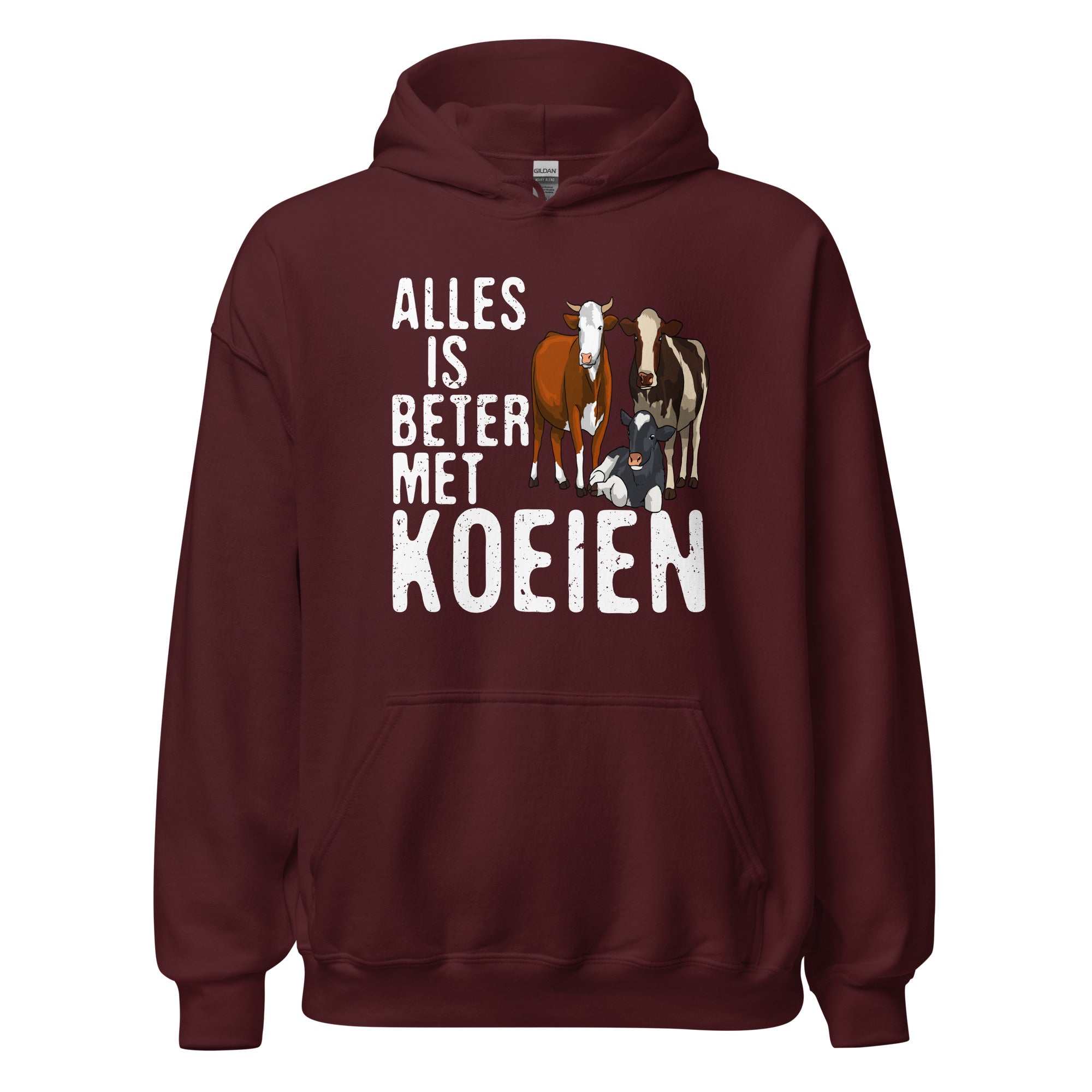 Unisex hoodie (Alles is beter met koeien)