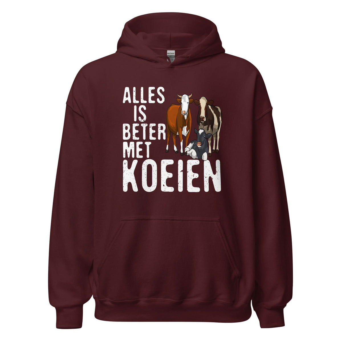 Unisex hoodie (Alles is beter met koeien)