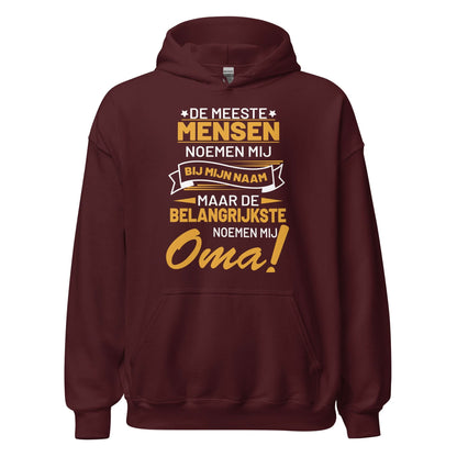 unisex hoodie ( belangrijkste noemen mij oma)