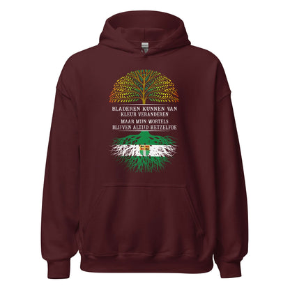 Unisex hoodie (Bladeren kunnen van kleur veranderen maar mijn wortels niet)
