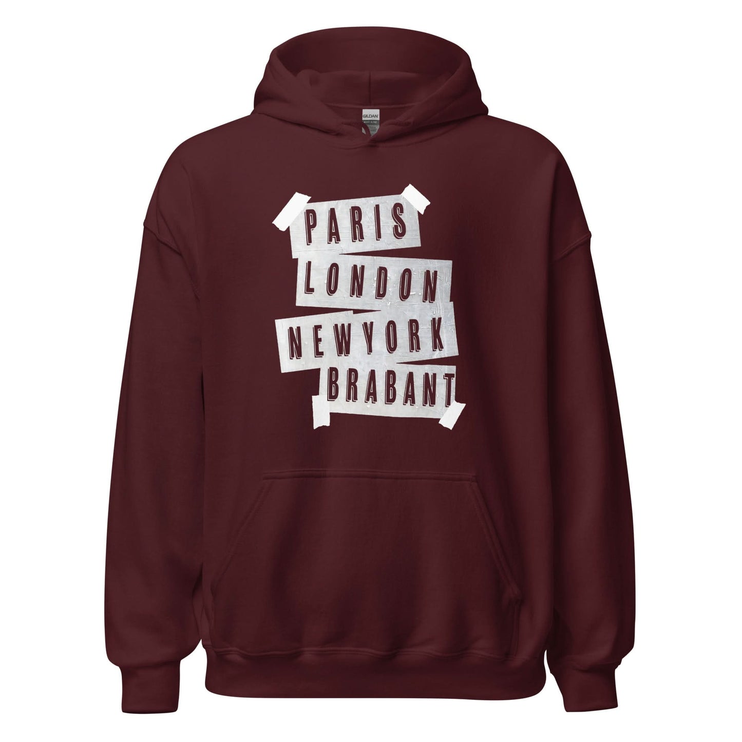 Unisex hoodie (Parijs, Londen, New york. Brabant!)