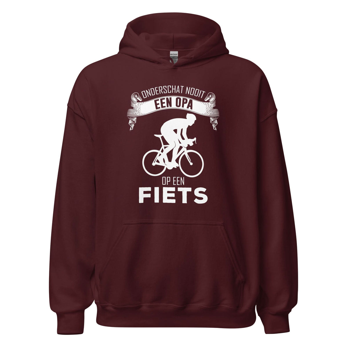Unisex hoodie (Onderschat nooit een opa op een fiets)