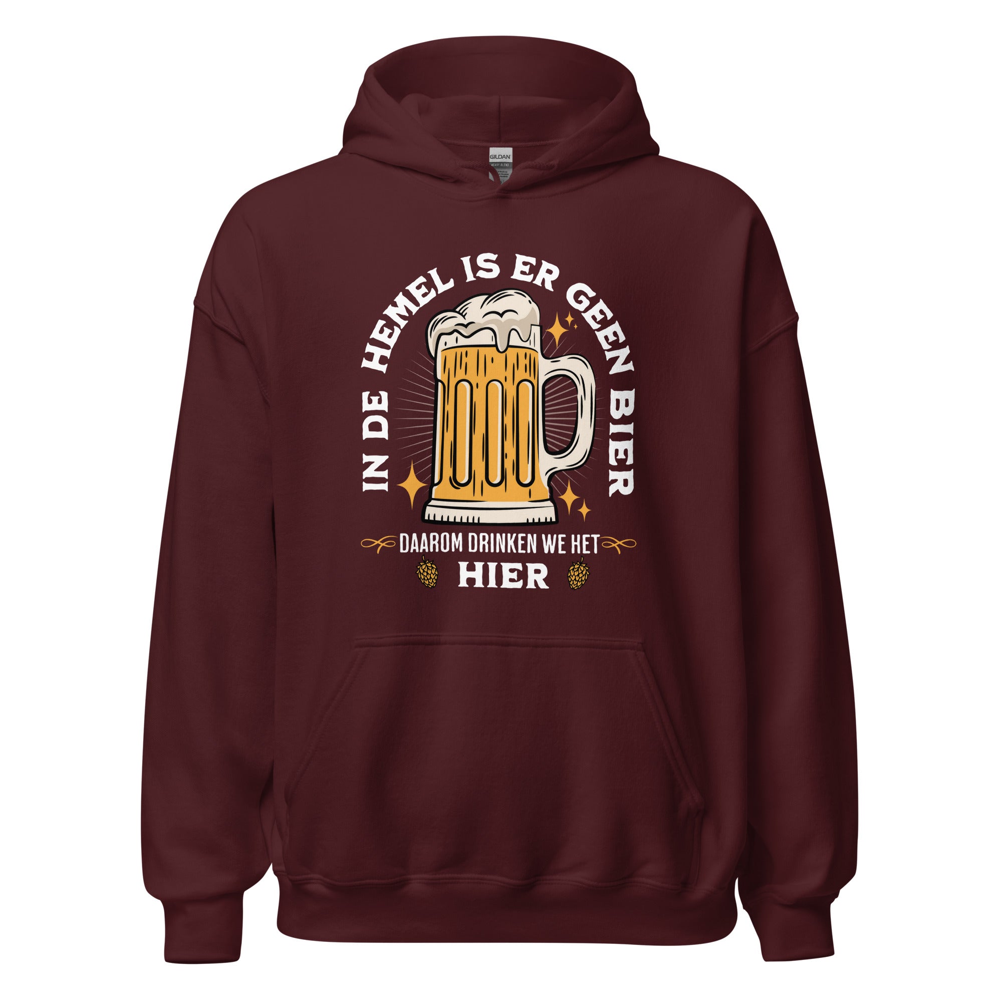 Unisex hoodie (In de hemel is er geen bier)