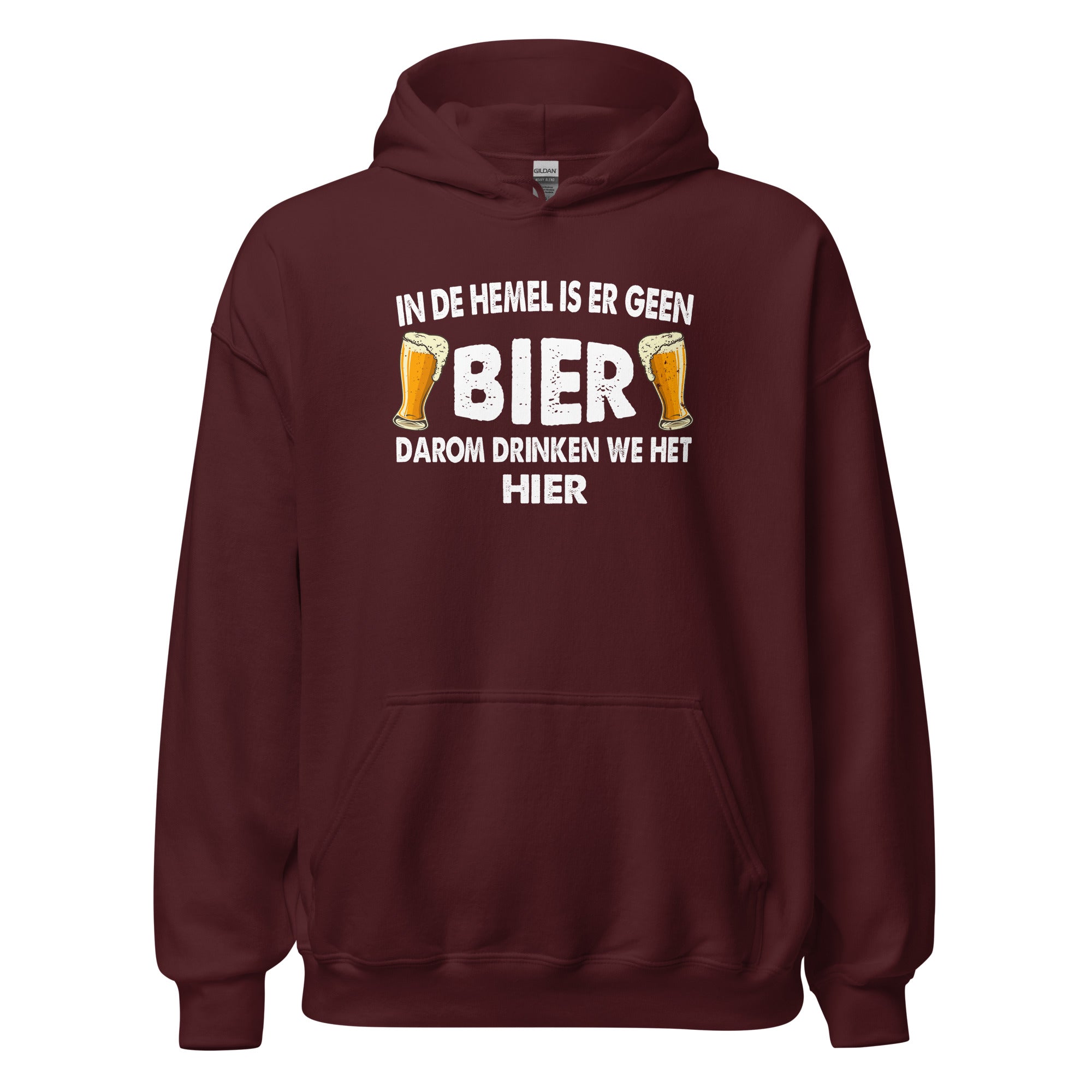 Unisex hoodie (In de hemel is er geen bier)