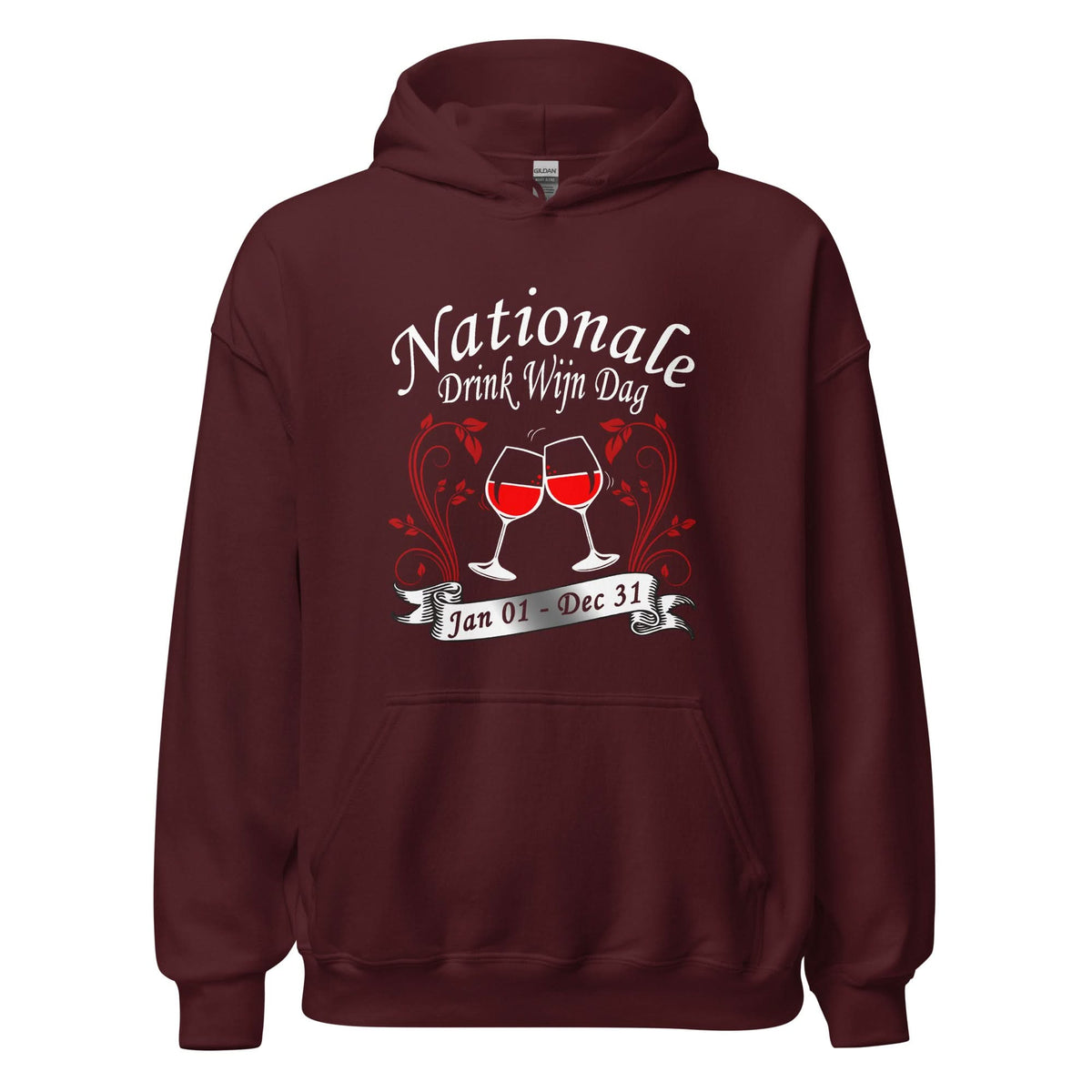 Unisex hoodie (Nationale Drink Wijn Dag Jan 01- Dec 31)