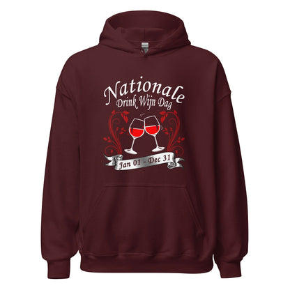 Unisex hoodie (Nationale Drink Wijn Dag Jan 01- Dec 31)