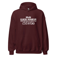 Unisex hoodie (Mijn Goede Humeur Wordt Mede Mogelijk Gemaakt Door Whisky)