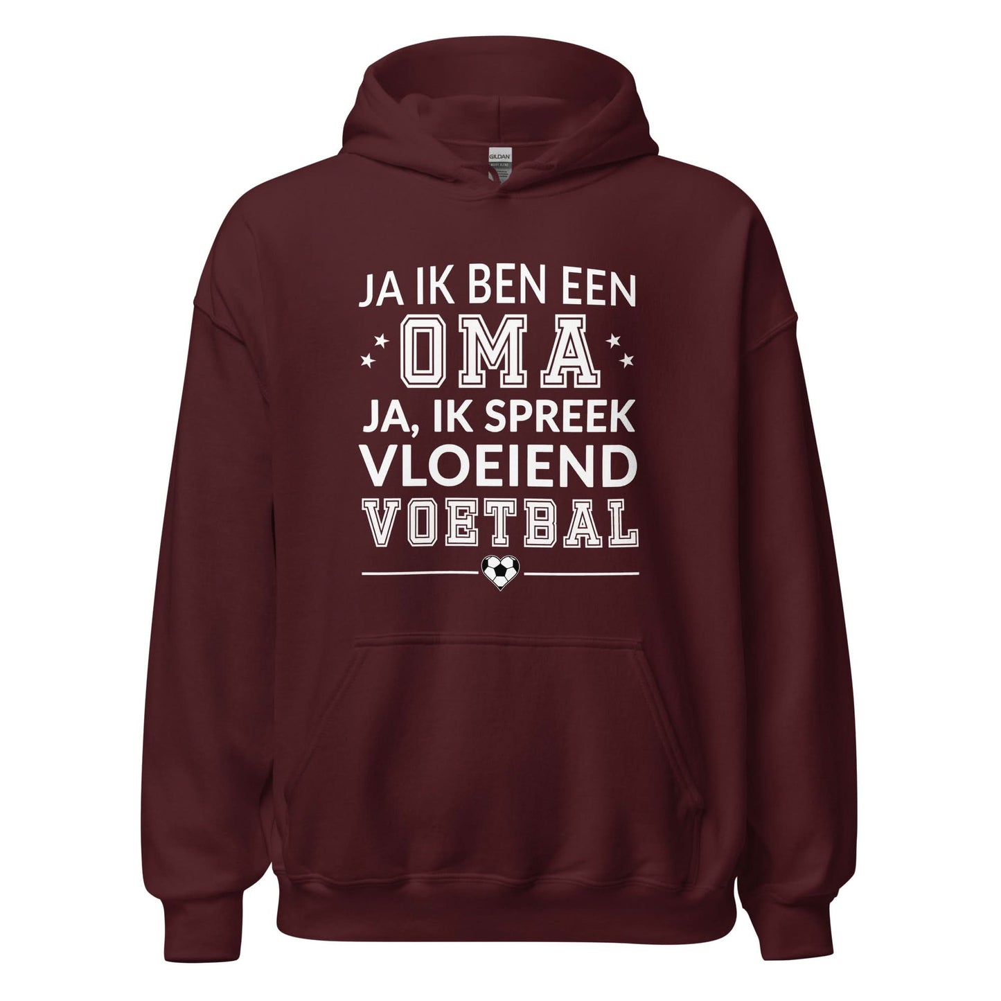 Unisex hoodie (Ja ik ben een oma, Ik spreek vloeiend voetbal)