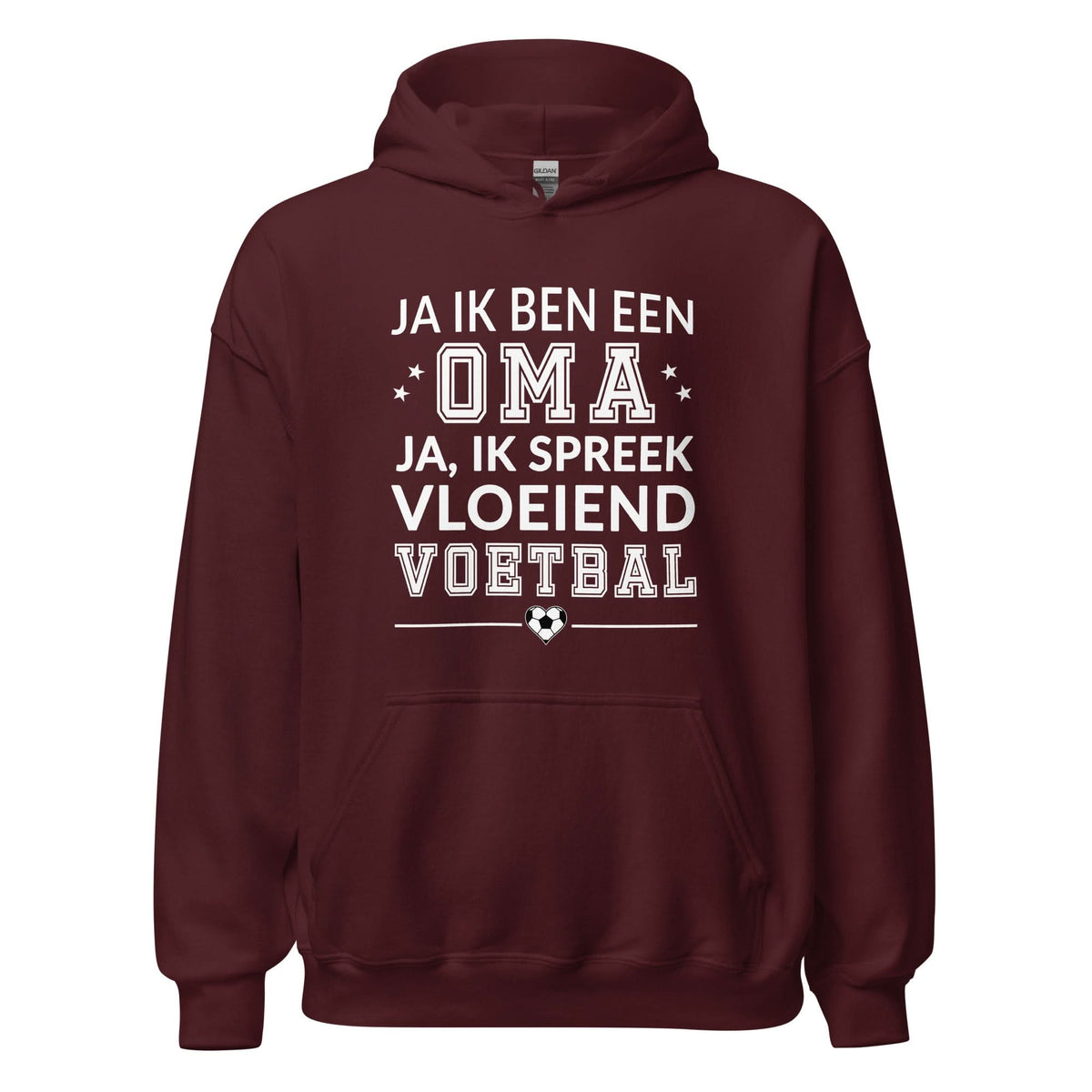 Unisex hoodie (Ja ik ben een oma, Ik spreek vloeiend voetbal)