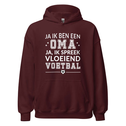 Unisex hoodie (Ja ik ben een oma, Ik spreek vloeiend voetbal)