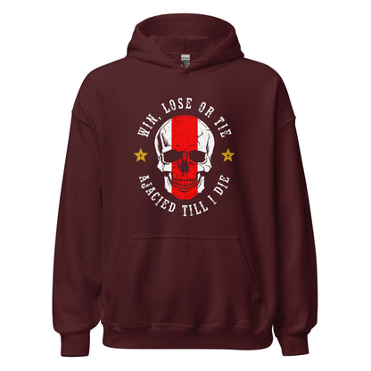 Unisex hoodie (Win, lose or tie ajacied till I die)