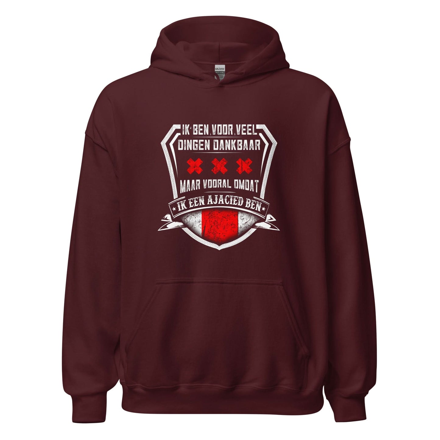 Unisex hoodie (Dankbaar om Ajacied te zijn)