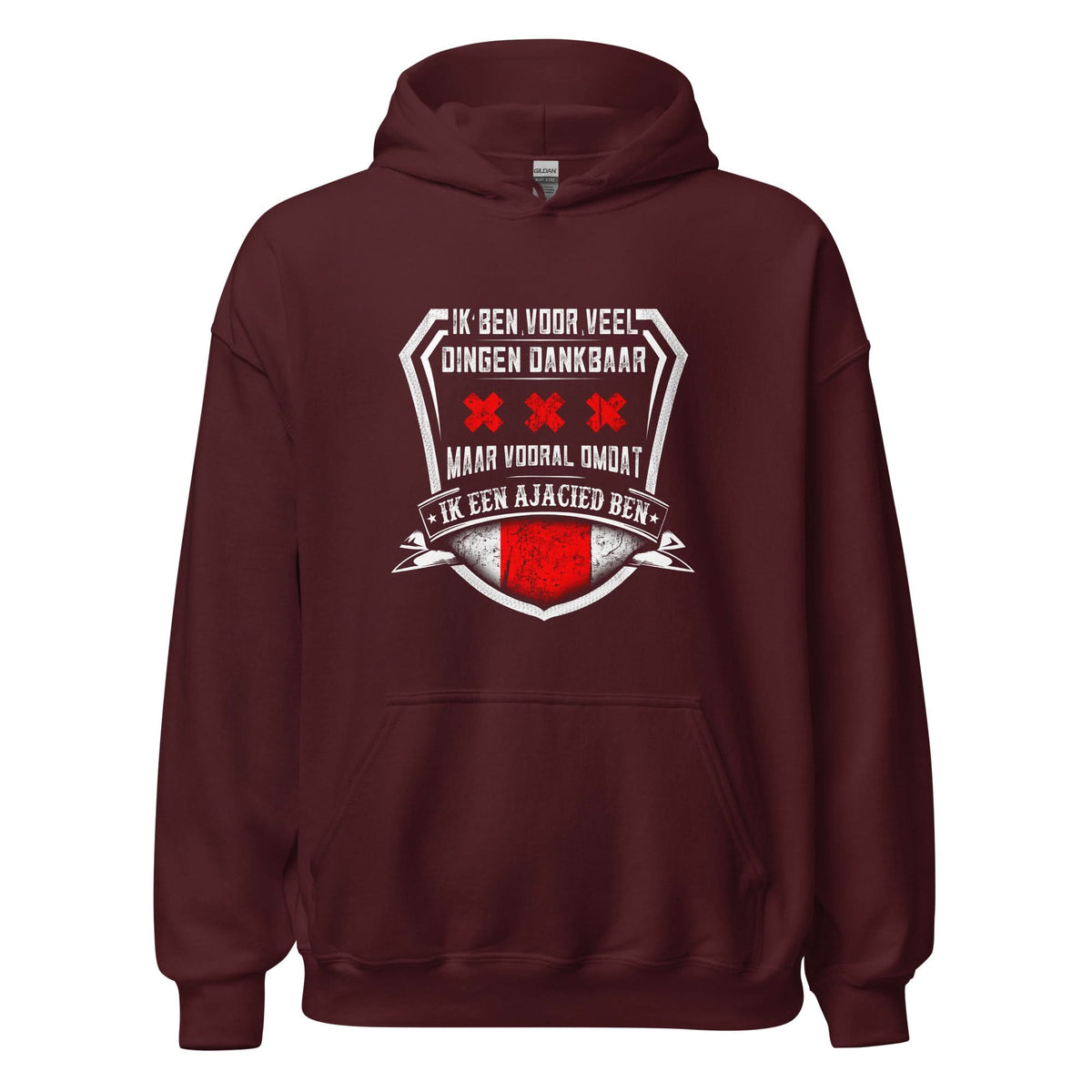 Unisex hoodie (Dankbaar om Ajacied te zijn)