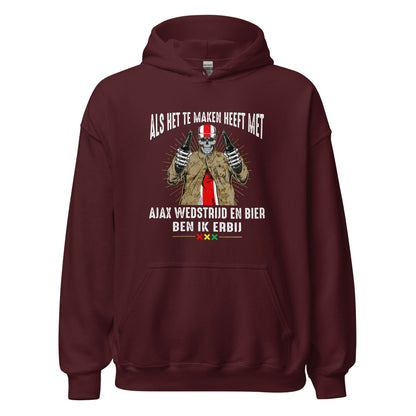 Unisex hoodie (Als het te maken heeft met Ajax wedstrijd en bier Ik erbij) Ajacied