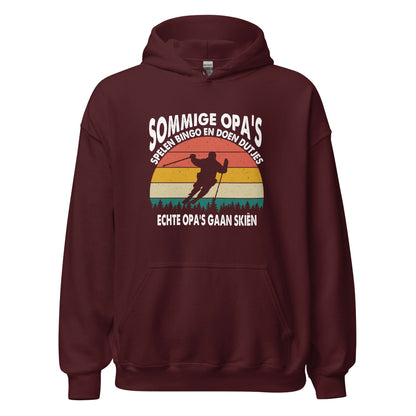 Unisex hoodie (Echte opa's gaan skiën)
