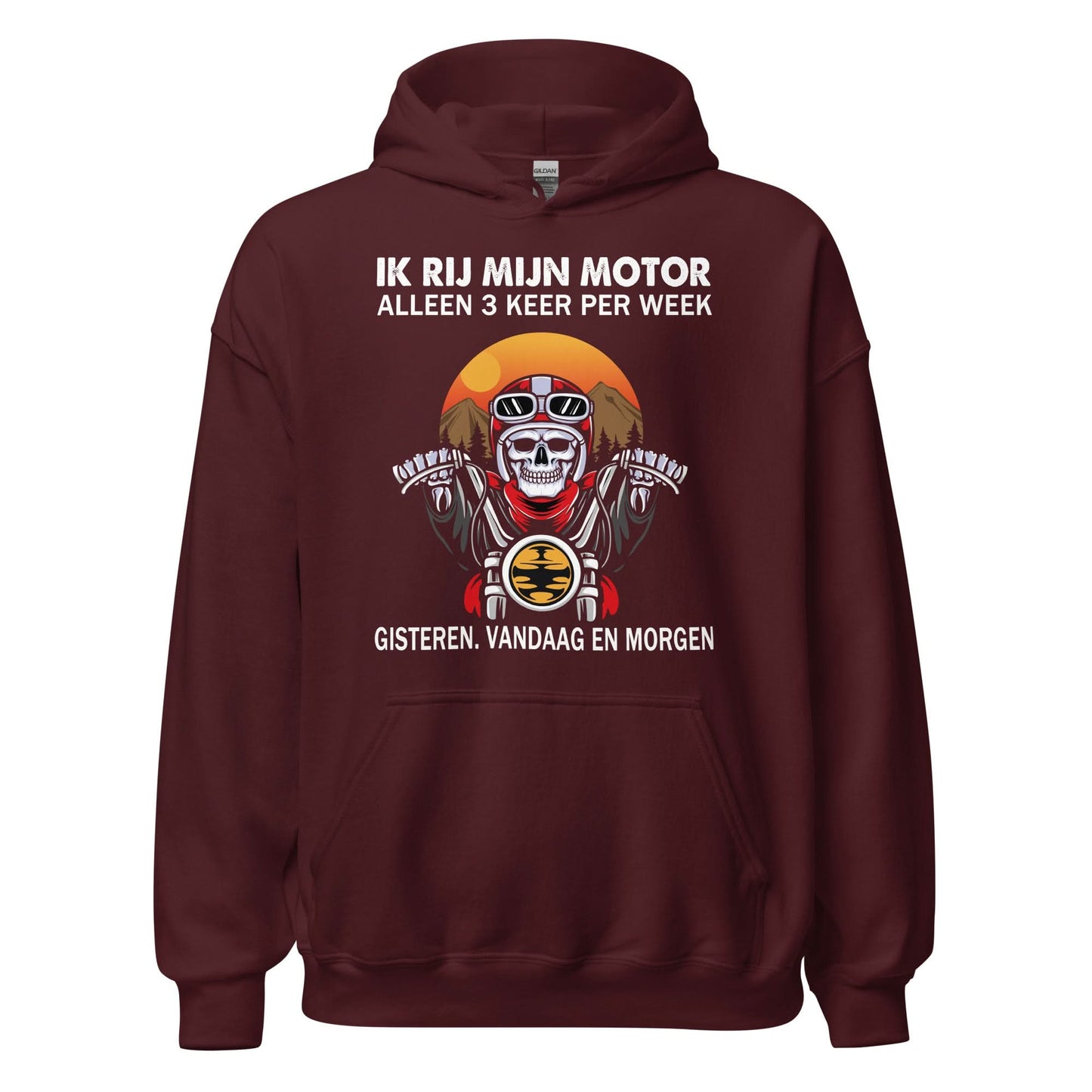 Unisex hoodie (Ik rij motor alleen 3 keer per week...)