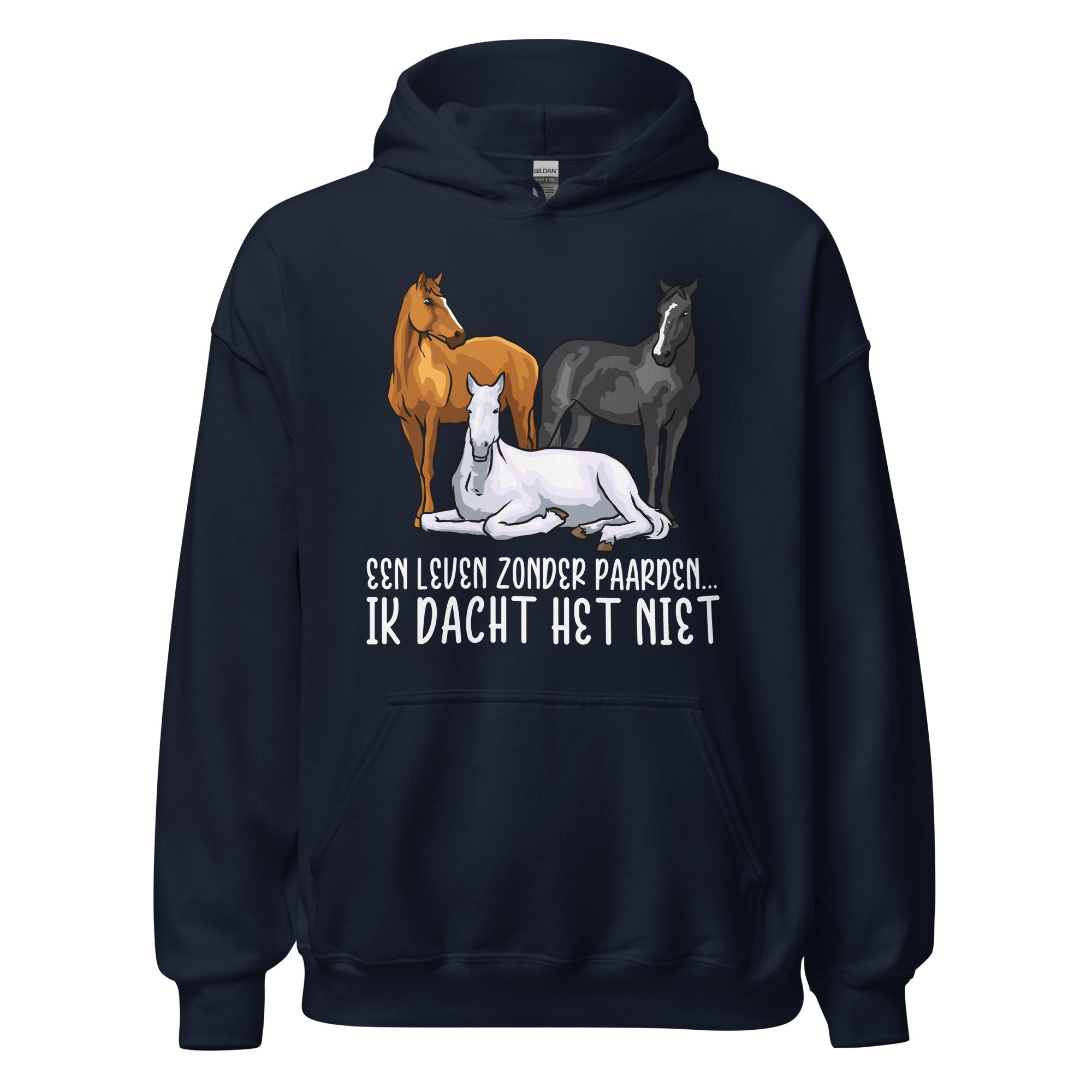 Unisex hoodie (een leven zonder paarden)